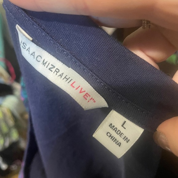 Isaac Mizrahi Live Womens Floral Boho Comfy Bohemian Tunic Top Purple Large - Picture 5 of 6